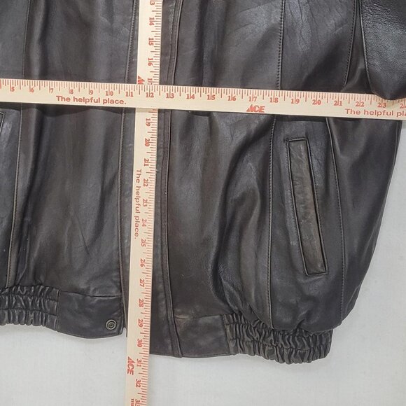 Not For Sale  Excelled XL Brown leather bomber jacket with Quilted Interior - Picture 7 of 8